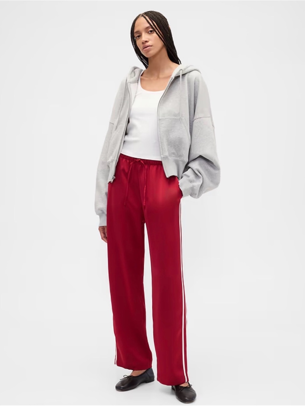GAP Satin Straight-Leg Crop Pants